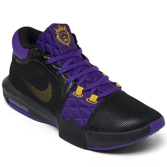 Nike LeBron Witness VIII Basketball Shoes Purple & Black, Gold Men Sz 10/ W 11.5 - Picture 1 of 17